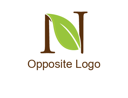 leaf inside letter n logo