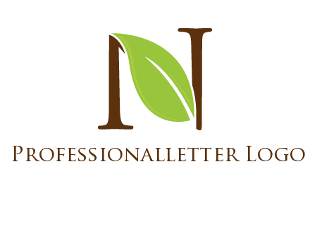 leaf inside letter n logo