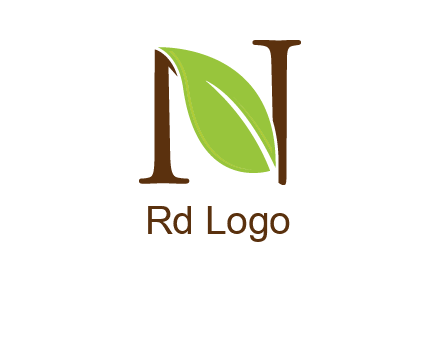 leaf inside letter n logo