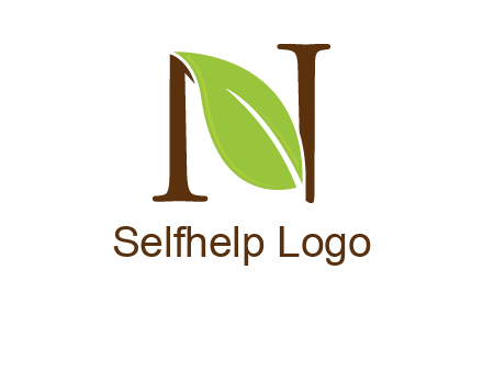 leaf inside letter n logo