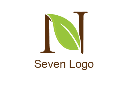 leaf inside letter n logo