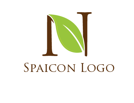 leaf inside letter n logo