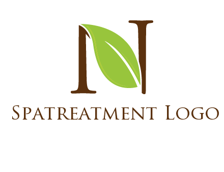 leaf inside letter n logo
