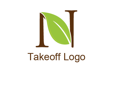 leaf inside letter n logo