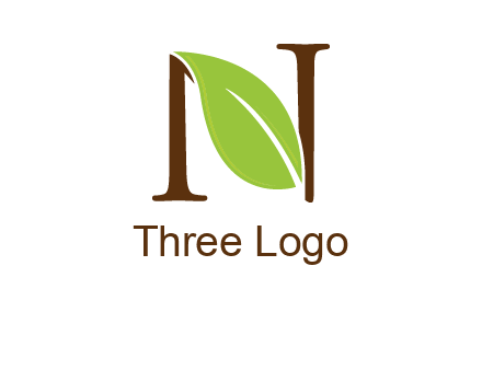 leaf inside letter n logo