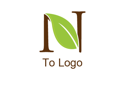 leaf inside letter n logo