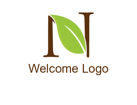 leaf inside letter n logo