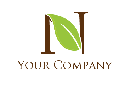 leaf inside letter n logo