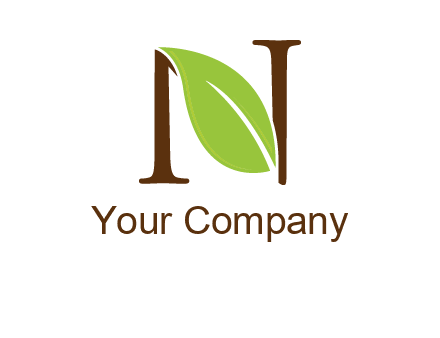 leaf inside letter n logo