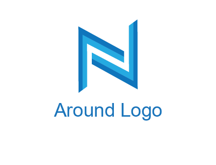 two shapes forming negative spacing letter N