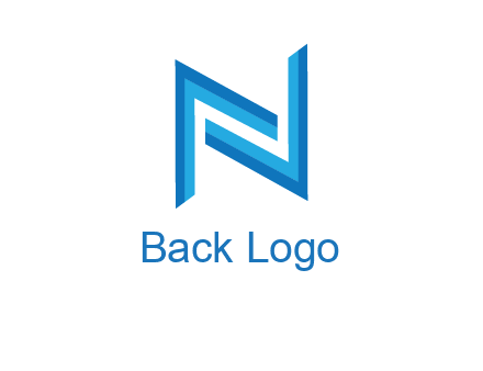 two shapes forming negative spacing letter N