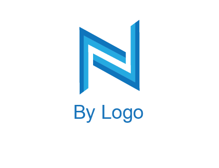two shapes forming negative spacing letter N