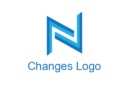 two shapes forming negative spacing letter N