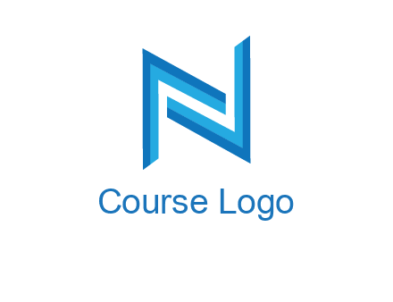 two shapes forming negative spacing letter N