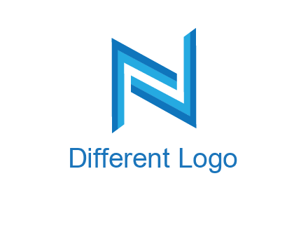 two shapes forming negative spacing letter N