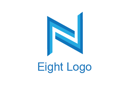 two shapes forming negative spacing letter N