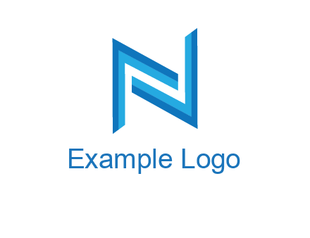 two shapes forming negative spacing letter N
