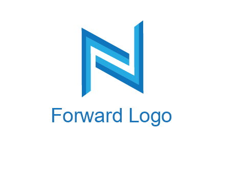 two shapes forming negative spacing letter N