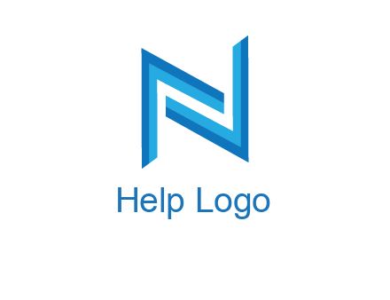 two shapes forming negative spacing letter N