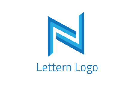 two shapes forming negative spacing letter N