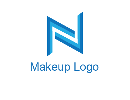 two shapes forming negative spacing letter N