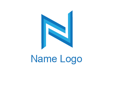 two shapes forming negative spacing letter N