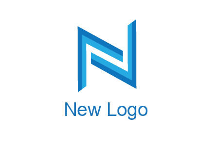 two shapes forming negative spacing letter N
