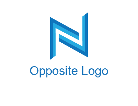 two shapes forming negative spacing letter N