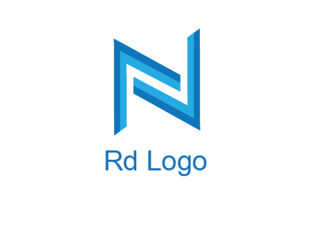 two shapes forming negative spacing letter N