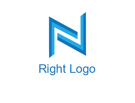 two shapes forming negative spacing letter N