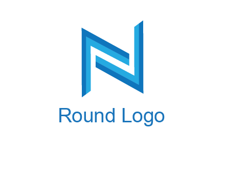 two shapes forming negative spacing letter N