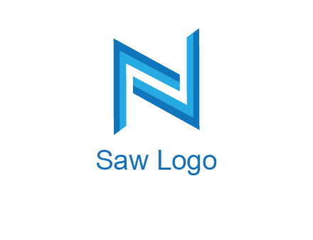 two shapes forming negative spacing letter N