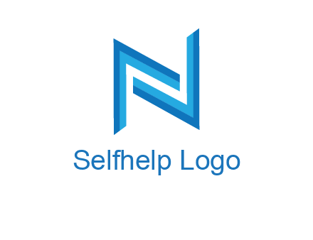two shapes forming negative spacing letter N