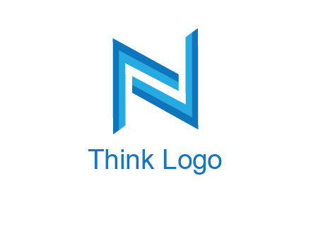 two shapes forming negative spacing letter N