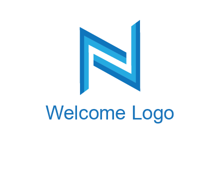 two shapes forming negative spacing letter N