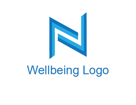two shapes forming negative spacing letter N