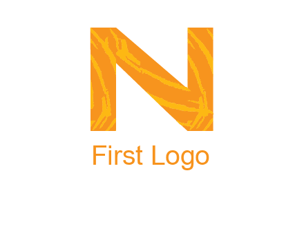 letter N with abstract pattern in it