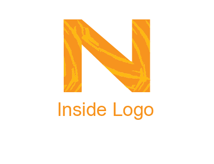 letter N with abstract pattern in it