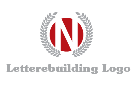 Letter n inside the circle with olive leafs