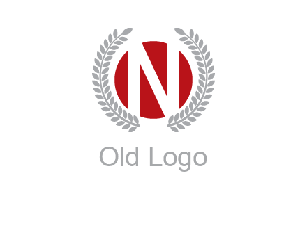 Letter n inside the circle with olive leafs
