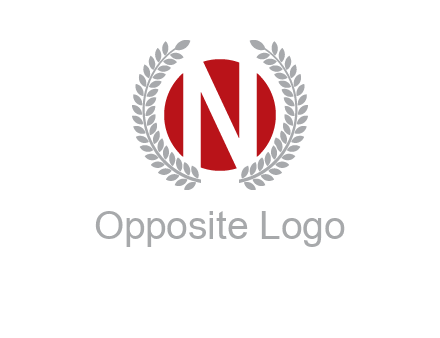 Letter n inside the circle with olive leafs