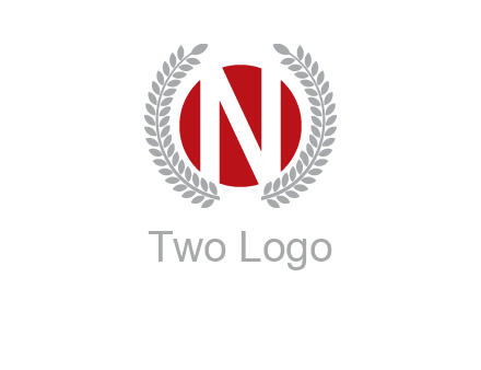 Letter n inside the circle with olive leafs
