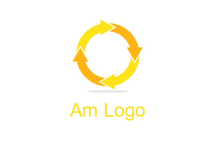 arrows creating a circle in letter o shape logo