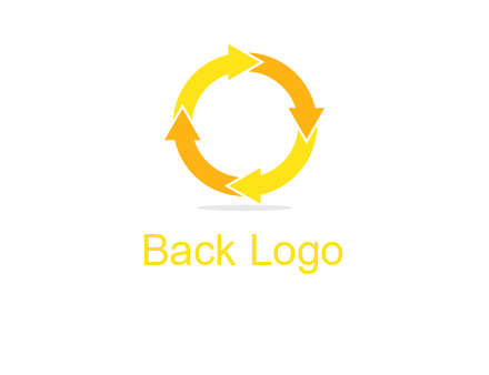 arrows creating a circle in letter o shape logo