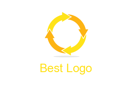 arrows creating a circle in letter o shape logo