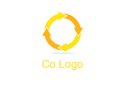 arrows creating a circle in letter o shape logo