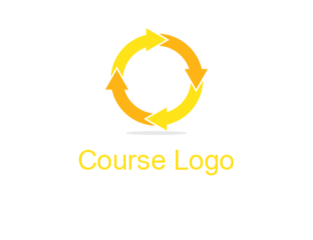 arrows creating a circle in letter o shape logo