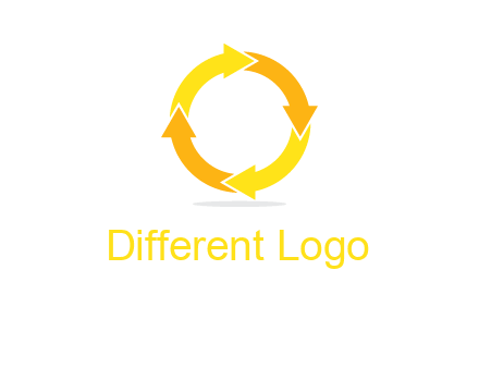arrows creating a circle in letter o shape logo