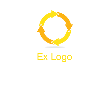 arrows creating a circle in letter o shape logo