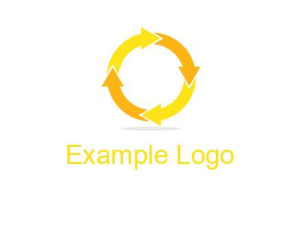 arrows creating a circle in letter o shape logo